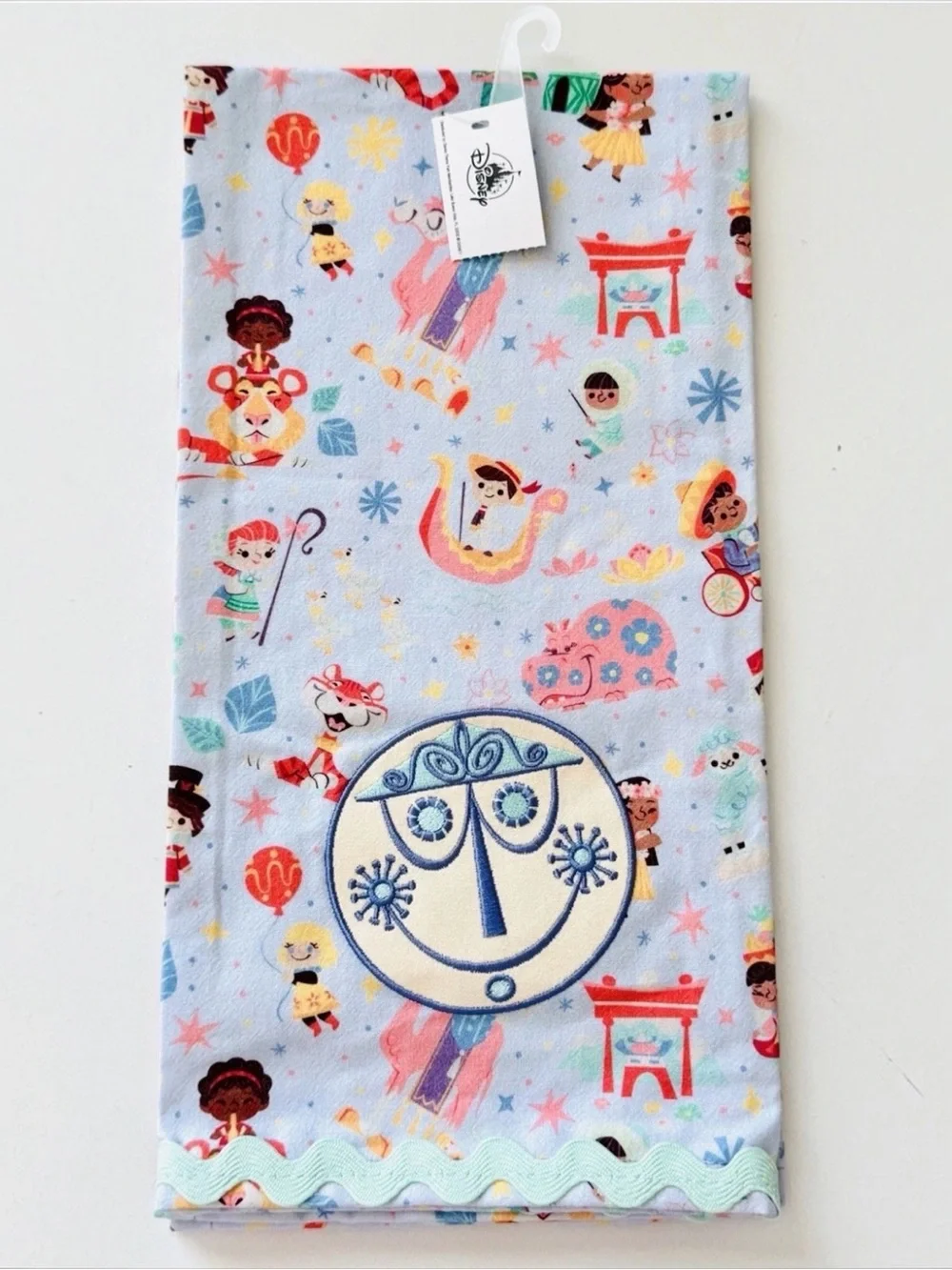 NEW 2026 Disney Parks It’s A Small World Attraction Character Kitchen Towel NWT